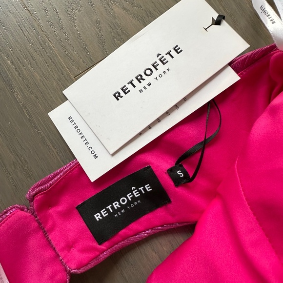 Retrofete Juliana Pink Metallic Lame Halter Cut Out Maxi Dress - with tags - S - Picture 4 of 12